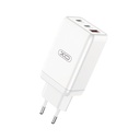 XO CE03 65W GaN gyorstöltő (Fehér) – USB-C PD 65W + USB-A QC 30W