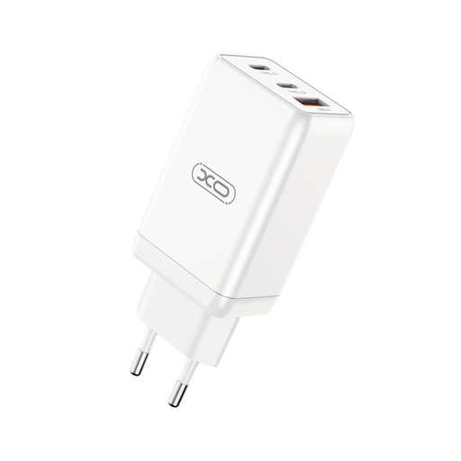 XO CE03 65W GaN gyorstöltő (Fehér) – USB-C PD 65W + USB-A QC 30W