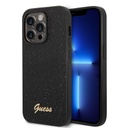 Apple iPhone 14 Pro Max Guess Glitter Flakes Metal Logo tok (Fekete) - GUHCP14XHGGSHK