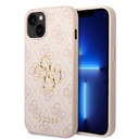 Apple iPhone 14 Guess PU 4G Metal Logo tok (Rózsaszín) - GUHCP14S4GMGPI