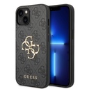 Apple iPhone 14 Guess PU 4G Metal Logo tok (Szürke) - GUHCP14S4GMGGR