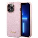 Apple iPhone 14 Pro Guess Glitter Flakes Metal Logo tok (Rózsaszín) - GUHCP14LHGGSHP