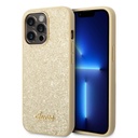 Apple iPhone 14 Pro Max Guess Glitter Flakes Metal Logo tok (Arany) - GUHCP14XHGGSHD