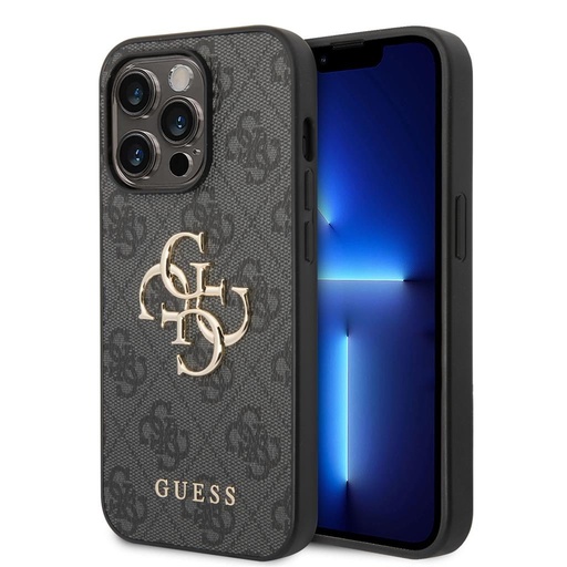 Apple iPhone 14 Pro Max Guess PU 4G Metal Logo tok (Barna) - GUHCP14X4GMGBR