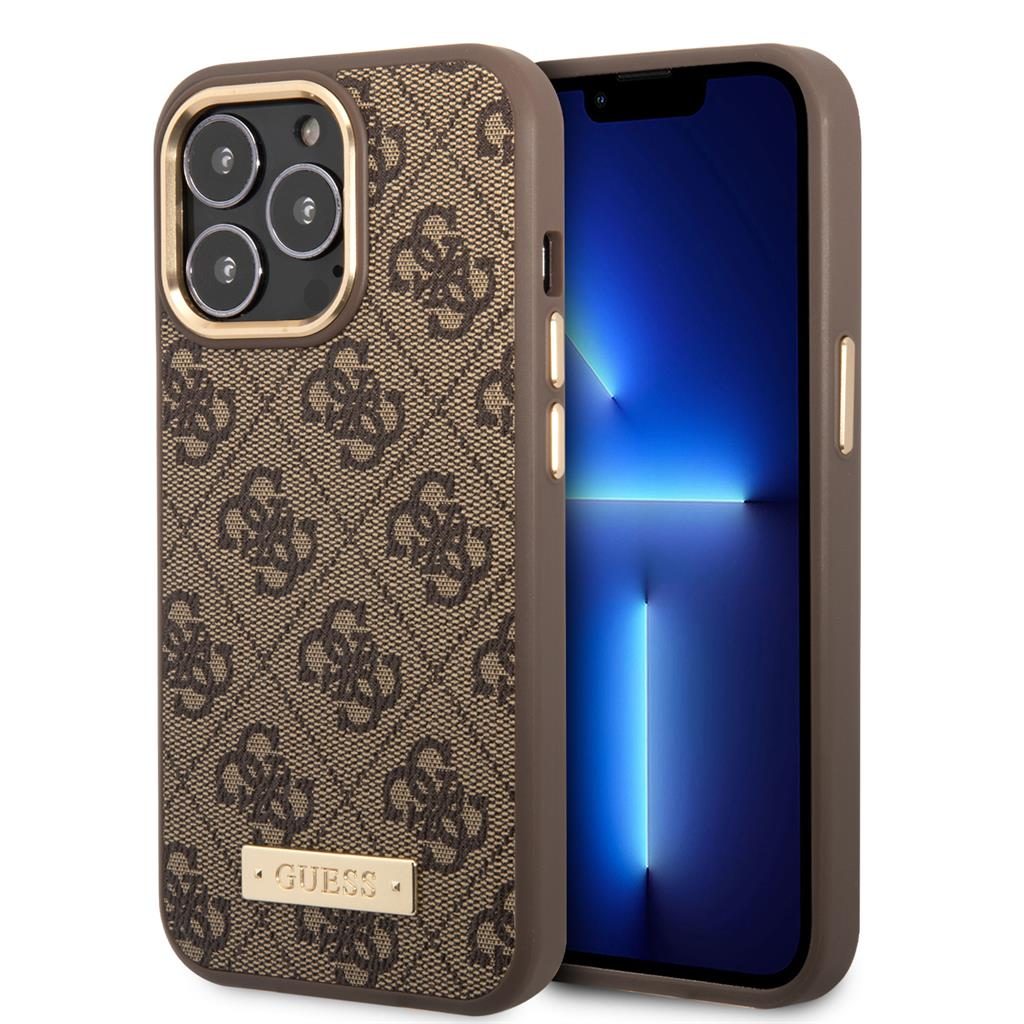 Apple iPhone 13 Pro Guess PU 4G MagSafe tok (Barna) - GUHMP13LU4GPRW