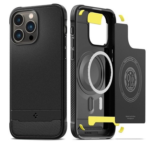 Apple iPhone 14 Pro Spigen Rugged armor ütésálló tok (Fekete)