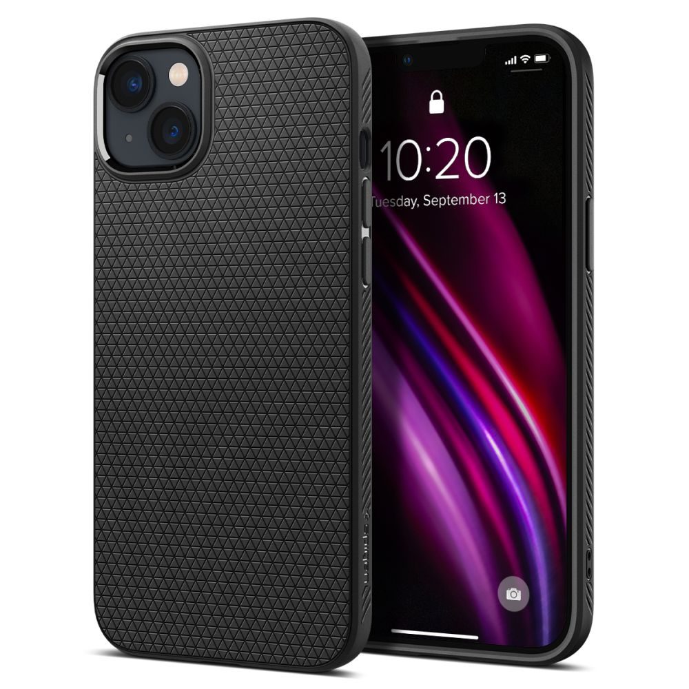 Apple iPhone 14 Plus Spigen liquid air prémium hátlap tok (Fekete)