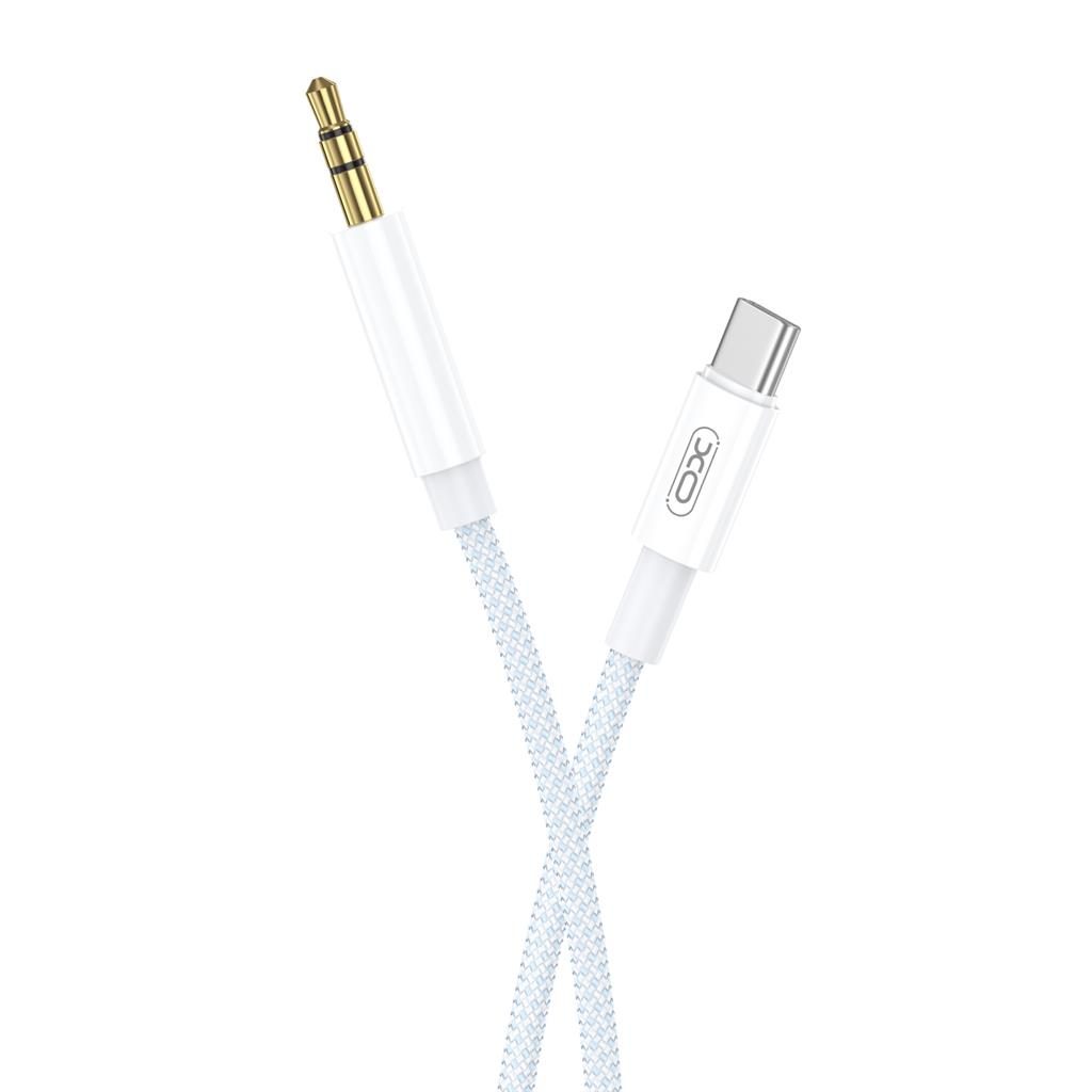 XO NB-R211B USB-C–3.5 mm audio kábel (Fehér–Kék)