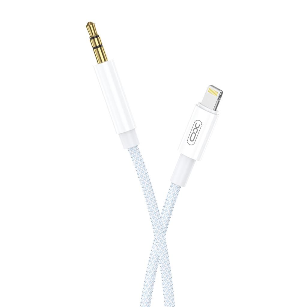 XO NB-R211A Lightning–3.5 mm audio kábel (Fehér–Kék)