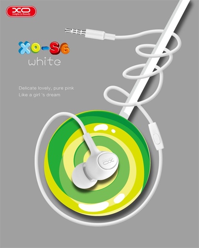 XO S6 Candy vezetékes fülhallgató (Fehér) – jack 3,5 mm csatlakozóval