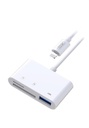 XO HUB006 Lightning 3 az 1-ben adapter (Fehér) – USB + SD + microSD csatlakozó