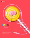 XO S6 Candy vezetékes fülhallgató (Rózsaszín) – jack 3,5 mm csatlakozóval