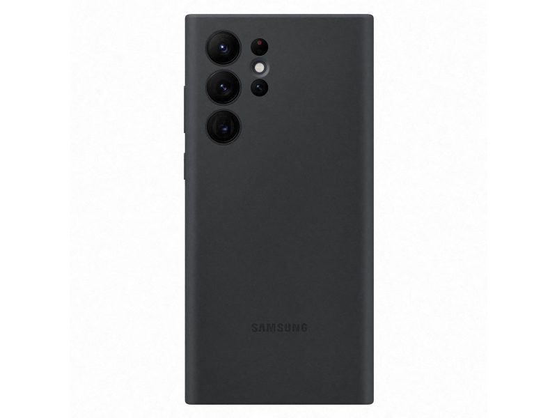 Samsung Galaxy S22 Ultra silicone cover gyári hátlap tok, fekete - EF-PS908TBE