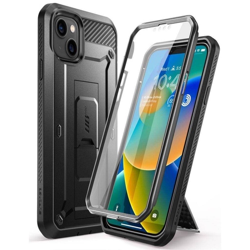 Apple iPhone 13 / 13 Pro / 14 Supcase Unicorn beetle strapabíró hátlap tok előlappal (Fekete)