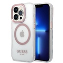 Apple iPhone 14 Pro Guess átlátszó MagSafe tok (Rózsaszín) – GUHMP14LHTRMP