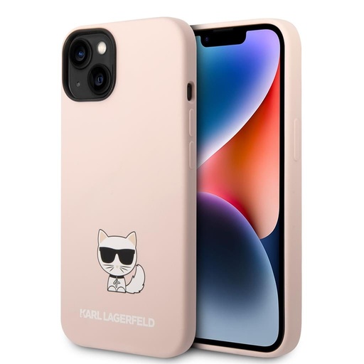 Apple iPhone 14 Plus Karl Lagerfeld Liquid Silicone Choupette tok (Rózsaszín) – KLHCP14MSLCTPI