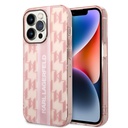 Apple iPhone 14 Pro Karl Lagerfeld Monogram Vertical Stripe tok (Rózsaszín) – KLHCP14LHKLSPCP