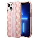 Apple iPhone 14 Karl Lagerfeld Monogram Vertical Stripe tok (Rózsaszín) – KLHCP14SHKLSPCP