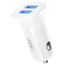 XO CC31 autós töltő (2xUSB port), fehér