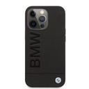 Apple iPhone 14 Pro BMW Leather Hot Stamp tok (Fekete) - BMHCP14LSLLBK