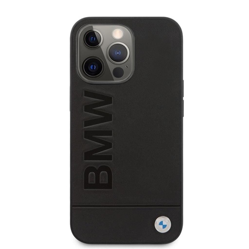 Apple iPhone 14 Pro BMW Leather Hot Stamp tok (Fekete) - BMHCP14LSLLBK