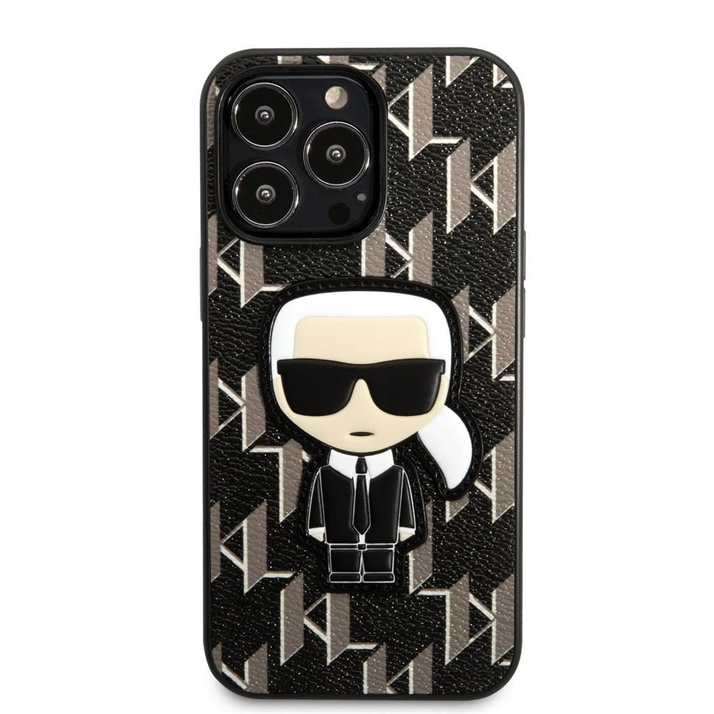 Apple iPhone 13 Pro Karl Lagerfeld Monogram Ikonik tok (Fekete) – KLHCP13LPMNIKBK