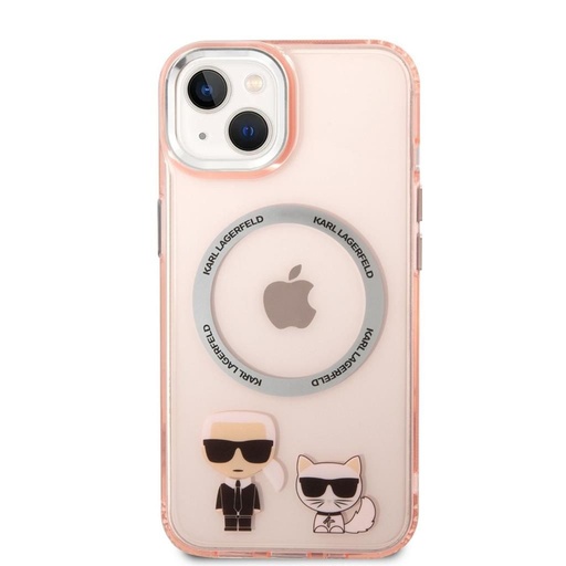 Apple iPhone 14 Karl Lagerfeld MagSafe Compatible Karl and Choupette tok (Rózsaszín) – KLHMP14SHKCP