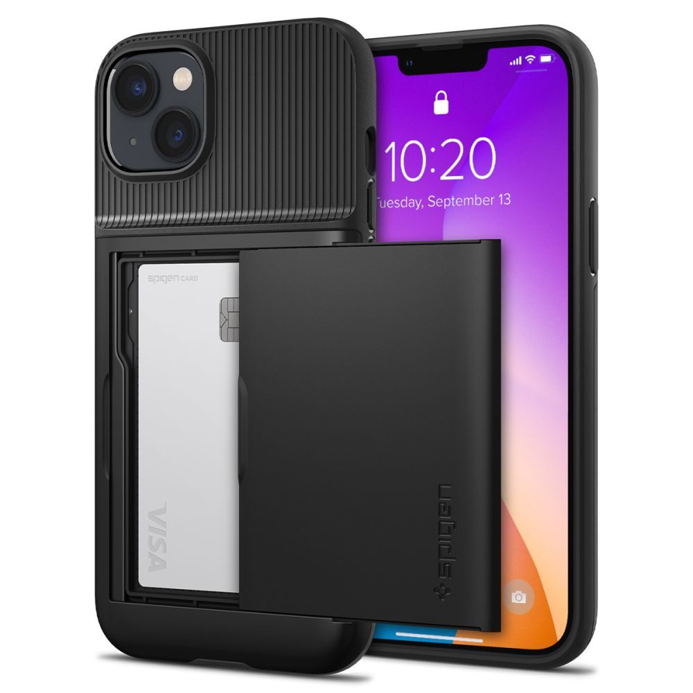 Apple iPhone 14 Pro Max Spigen slim armor CS ütésálló hátlap tok (Fekete)