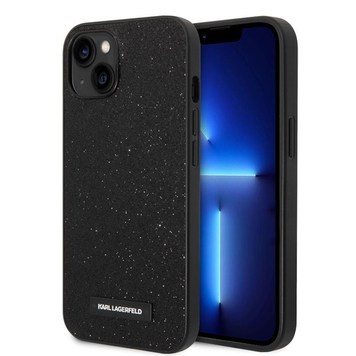 Apple iPhone 14 Plus Karl Lagerfeld Glitter Plague tok (Fekete) – KLHCP14MG2ELK
