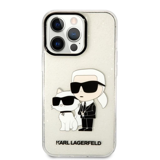 Apple iPhone 13 Pro Karl Lagerfeld IML Glitter Karl and Choupette NFT tok (Átlátszó) – KLHCP13LHNKCTGT
