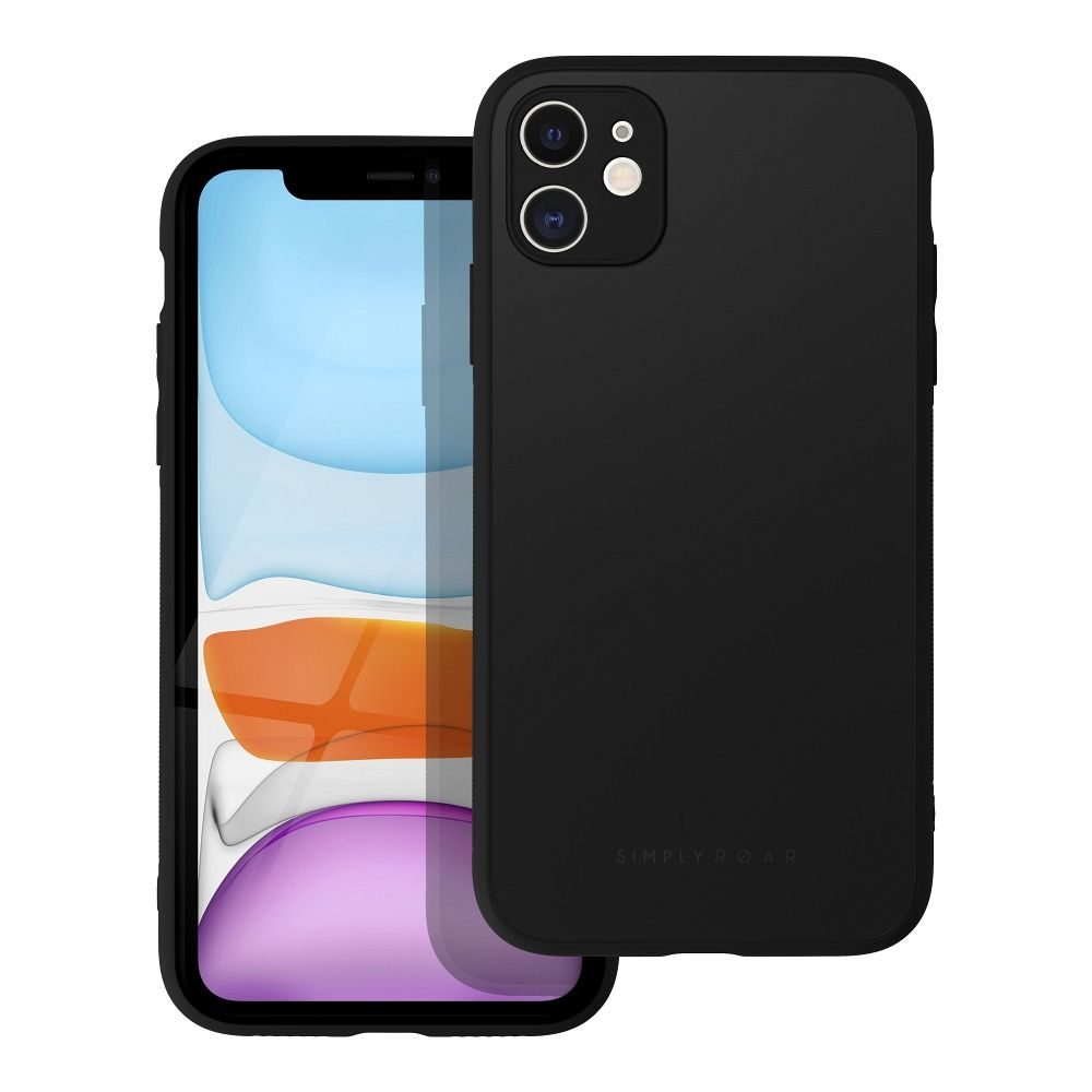 Apple iPhone 11 Roar matt üveg hátlap tok (Fekete)