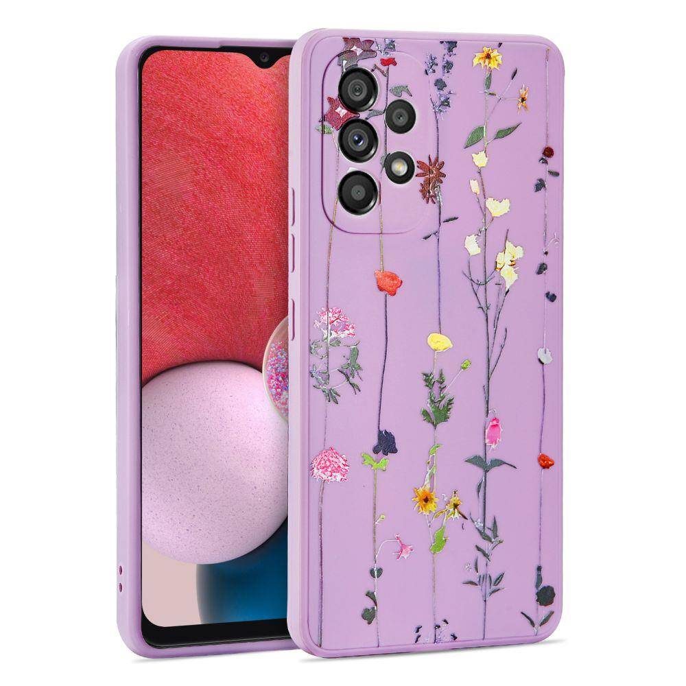 Samsung Galaxy A13 4G Tech Protect mood garden hátlap tok (Lila)