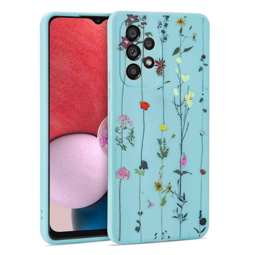 Samsung Galaxy A13 4G Tech Protect mood garden hátlap tok (Kék)