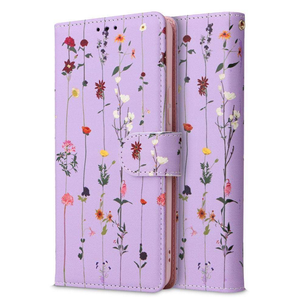 Samsung Galaxy A53 5G Tech Protect Wallet Garden notesz tok (Lila)