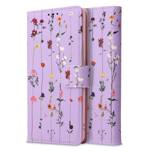 Samsung Galaxy A53 5G Tech Protect Wallet Garden notesz tok (Lila)