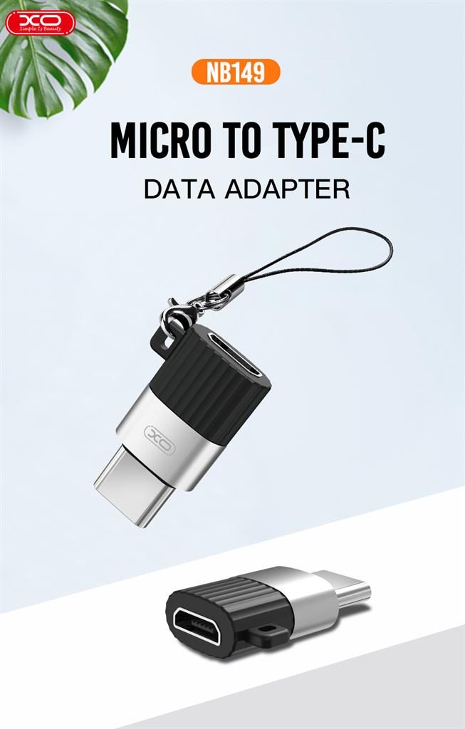 XO NB149-A micro USB–USB-C átalakító adapter (Fekete)