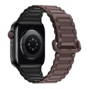 Apple Watch 42 / 44 / 45 / 49 mm Hoco WA06 flexibilis mágneses szilikon szíj kávé fekete