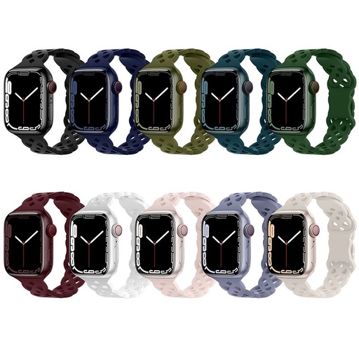 Apple Watch 42 / 44 / 45 / 49 mm Hoco WA09 rhombus flexibilis szíj fehér