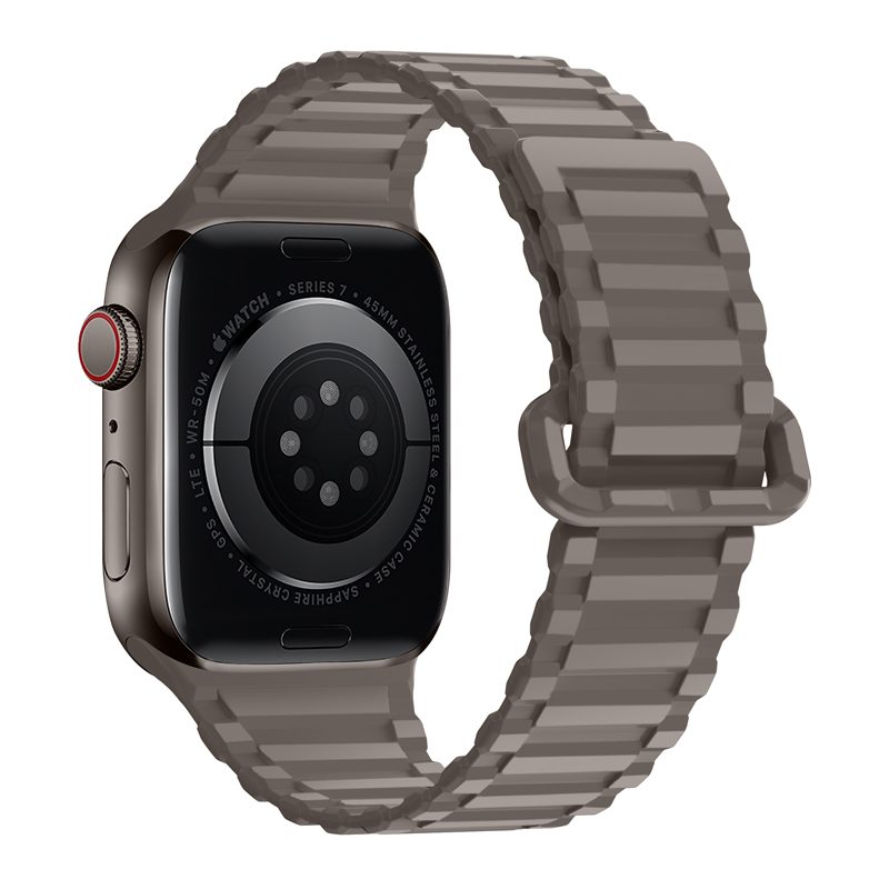 Apple Watch 38 / 40 / 41 mm Hoco WA06 flexibilis mágneses szilikon szíj kávé fekete