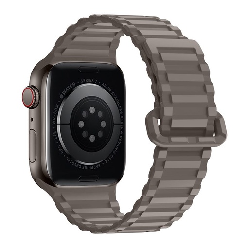Apple Watch 38 / 40 / 41 mm Hoco WA06 flexibilis mágneses szilikon szíj kávé fekete