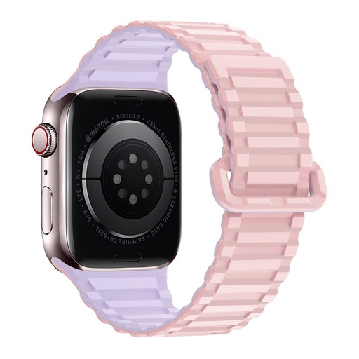 Apple Watch 42 / 44 / 45 / 49 mm Hoco WA06 flexibilis mágneses szilikon szíj lila