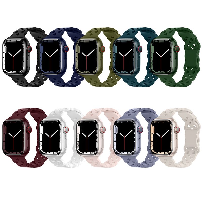 Apple Watch 42 / 44 / 45 / 49 mm Hoco WA09 rhombus flexibilis szíj vörös