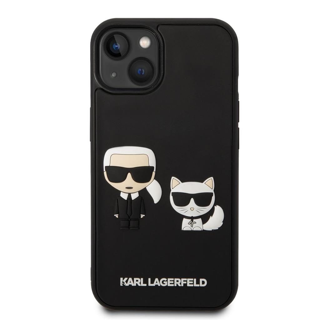 Apple iPhone 14 Karl Lagerfeld & Choupette 3D tok (Fekete) – KLHCP14S3DRKCK