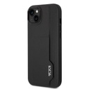 Apple iPhone 14 Plus TUMI card slot bőr prémium hátlap tok (Fekete) - TUHCP14MRCPK