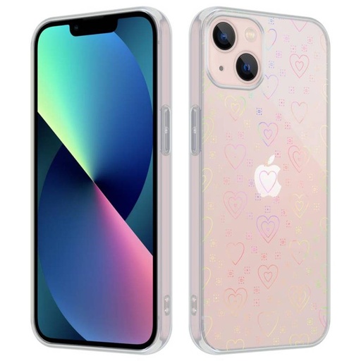 Xiaomi Redmi A1 / Redmi A2 fénylő szív mintás szilikon hátlap tok (Átlátszó)
