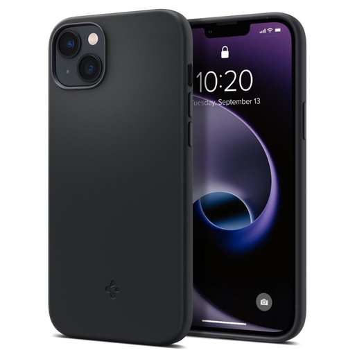 Apple iPhone 14 Spigen fit silicone magsafe hátlap tok (Fekete)