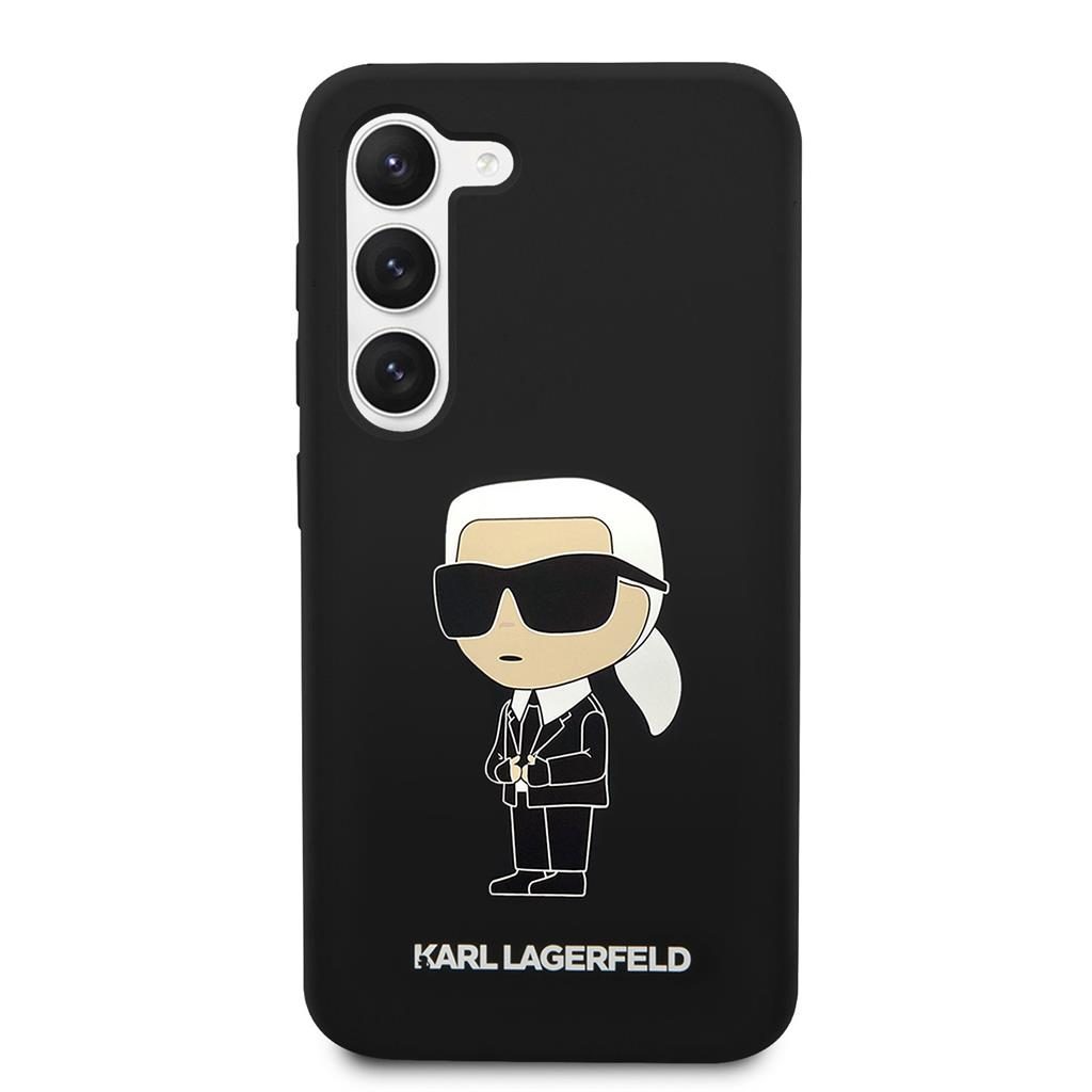Samsung Galaxy S23 Karl Lagerfeld Liquid Silicone Ikonik NFT tok (Fekete) – KLHCS23SSNIKBCK