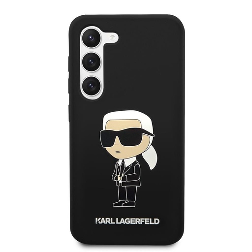 Samsung Galaxy S23 Karl Lagerfeld Liquid Silicone Ikonik NFT tok (Fekete) – KLHCS23SSNIKBCK