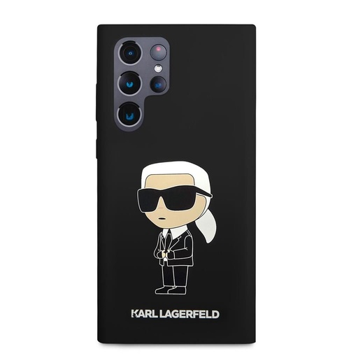 Samsung Galaxy S23 Ultra Karl Lagerfeld Liquid Silicone Ikonik NFT tok (Fekete) – KLHCS23LSNIKBCK