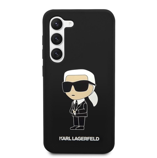 Samsung Galaxy S23+ Karl Lagerfeld Liquid Silicone Ikonik NFT tok (Fekete) – KLHCS23MSNIKBCK